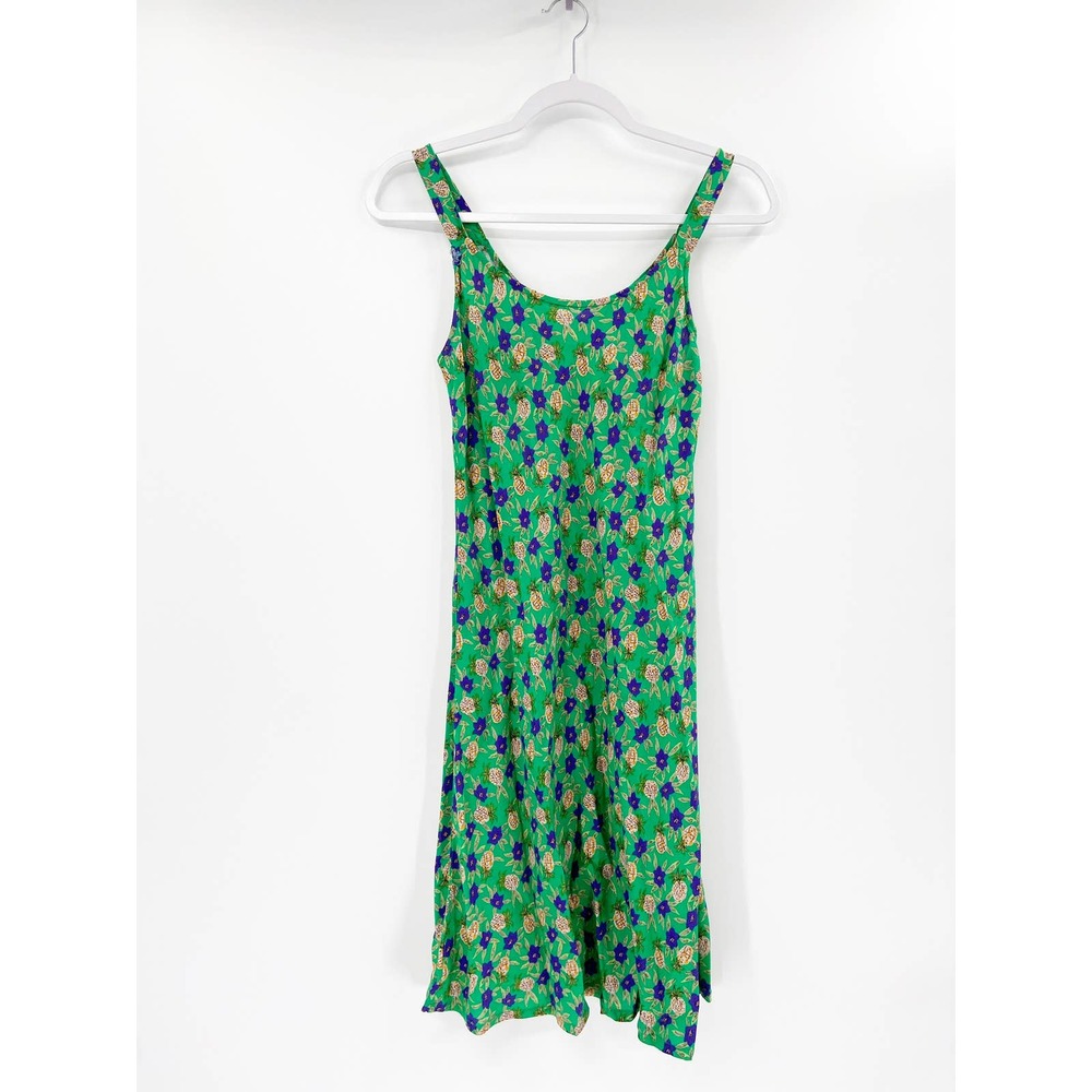 Hilo Hattie The Hawaiian Original Green Pineapple Print Sleeveless‎ Dress Size S